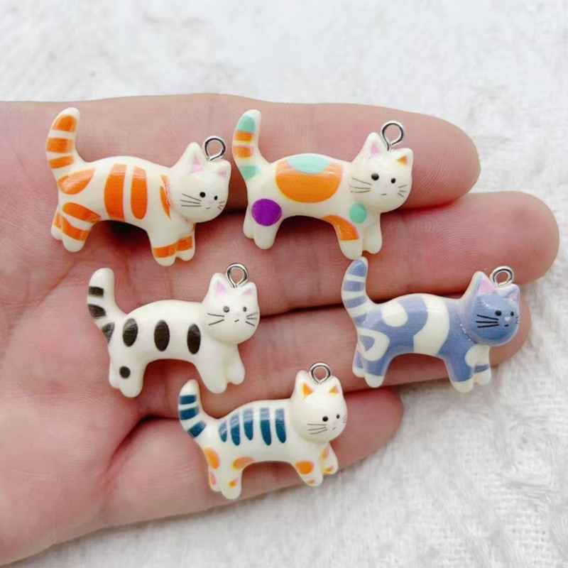 Jewelry & Watches Sp Zo O - 10pcs resin cartoon cat animal jewelry