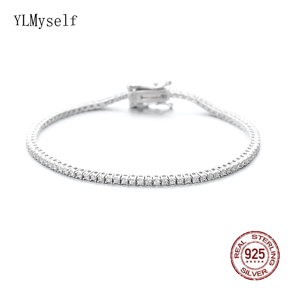 YLMyself 925 Sterling Silver T - Tennis Bracelet Cubic 评论和价格