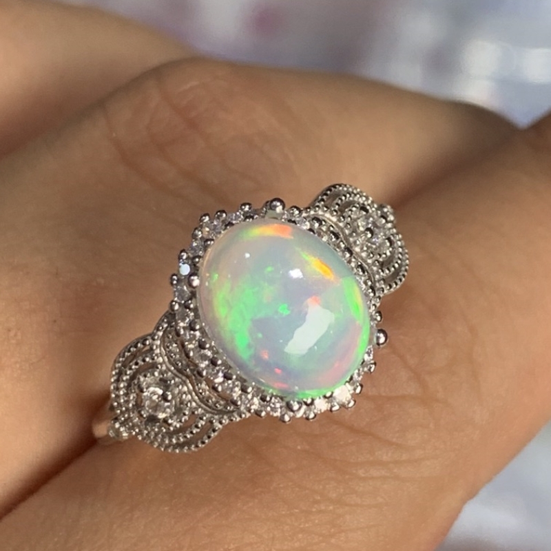 October Birthstone 100% Natura - Birthstone Ring Set 评论和价格