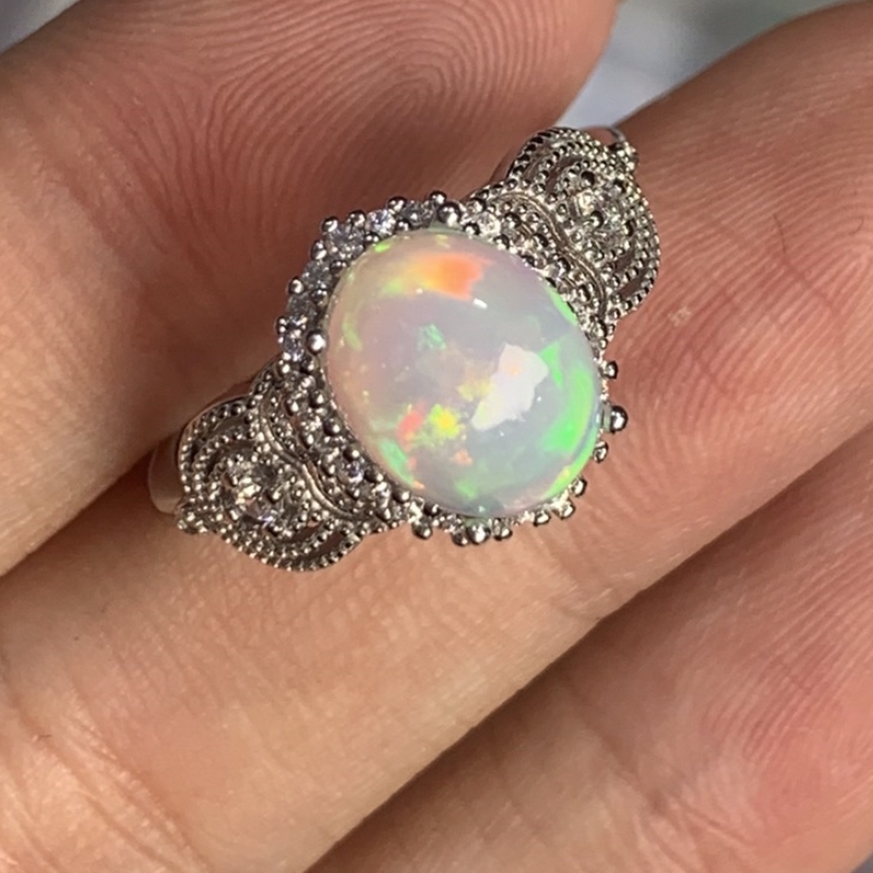 October Birthstone 100% Natura - Birthstone Ring Set 评论和价格