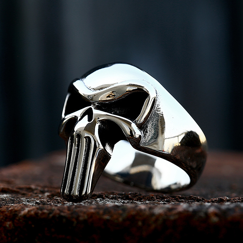 Punk Punisher Rings Men Women  - Gothic Skull Ring 评论和价格