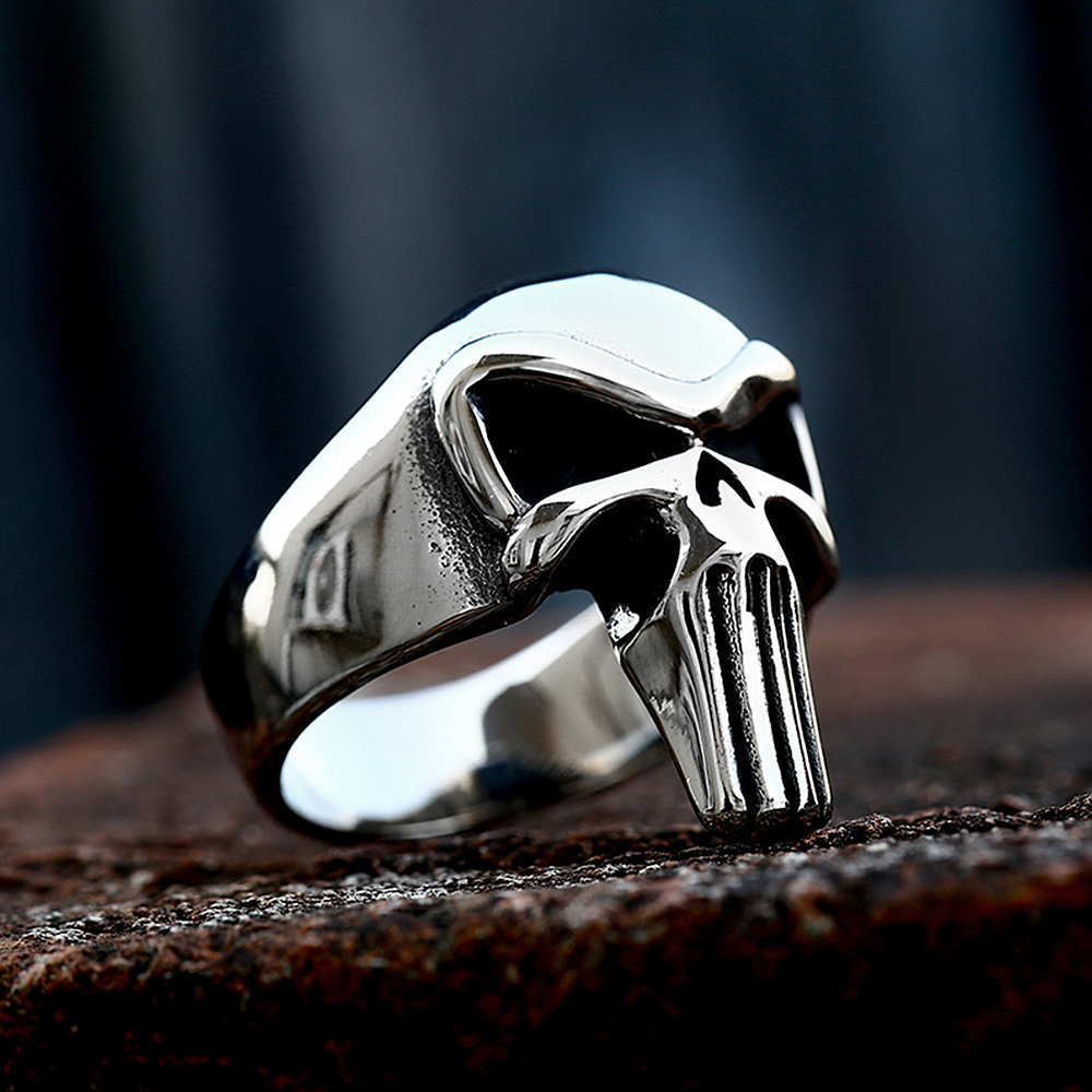 Punk Punisher Rings Men Women  - Gothic Skull Ring 评论和价格
