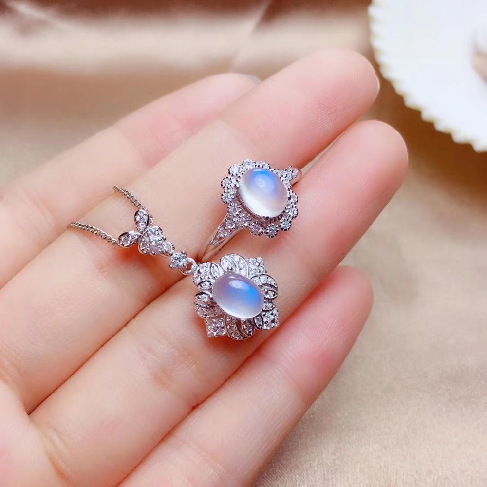 new style natural moonstone ri - Birthstone Ring Set 评论和价格