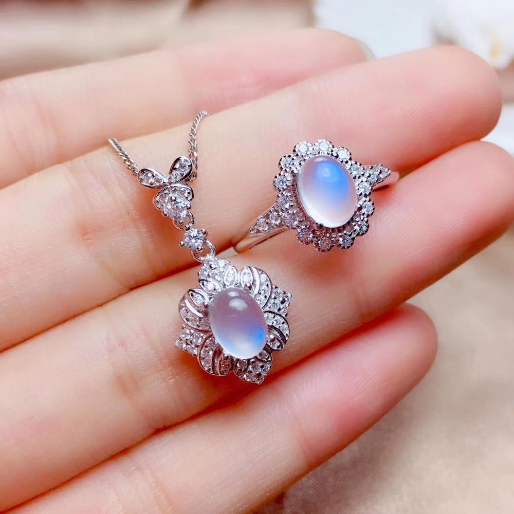 new style natural moonstone ri - Birthstone Ring Set 评论和价格