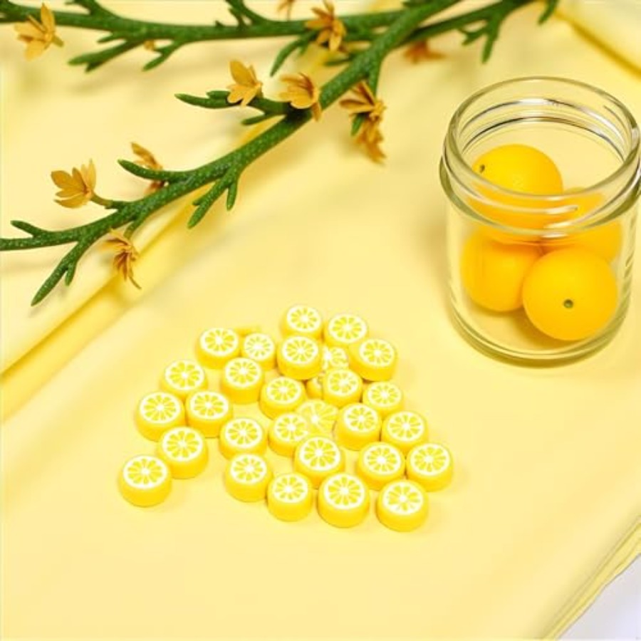 200Pcs Yellow Lemon Polymer Cl - Jewelry & Watches Sp Zo O 评论和价格