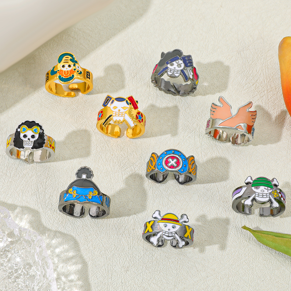 One Piece Skull Logo Adjustabl - Gothic Skull Ring 评论和价格