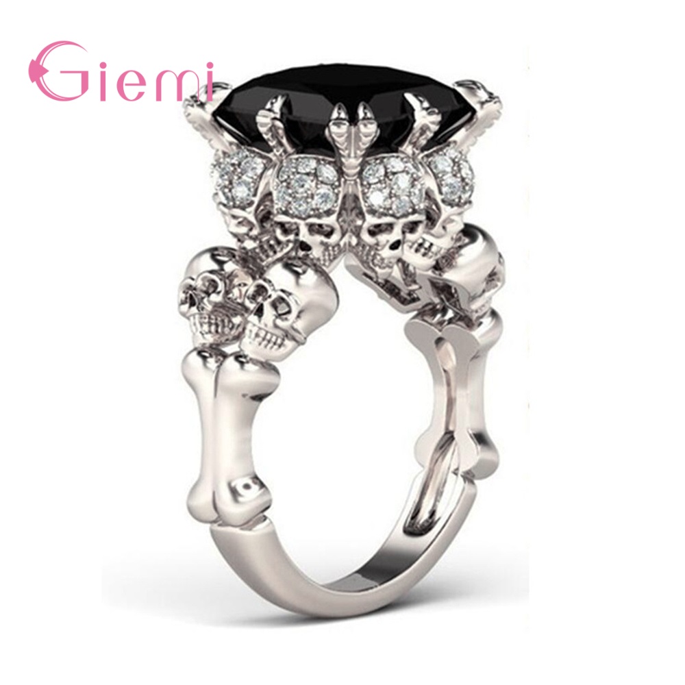 Skull Ring For Women Punk Styl - Gothic Skull Ring 评论和价格