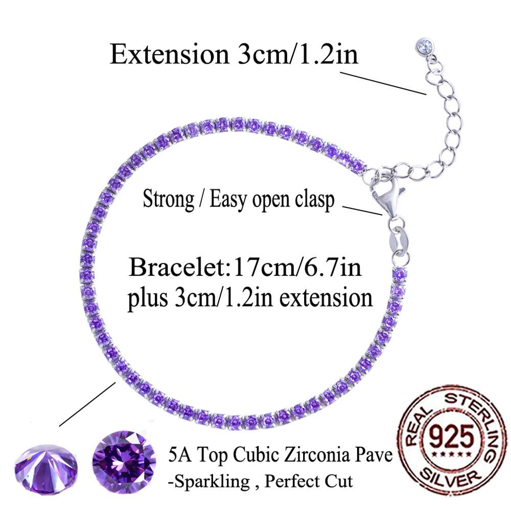 CWWZircons 100% 925 Sterling S - Tennis Bracelet Cubic 评论和价格