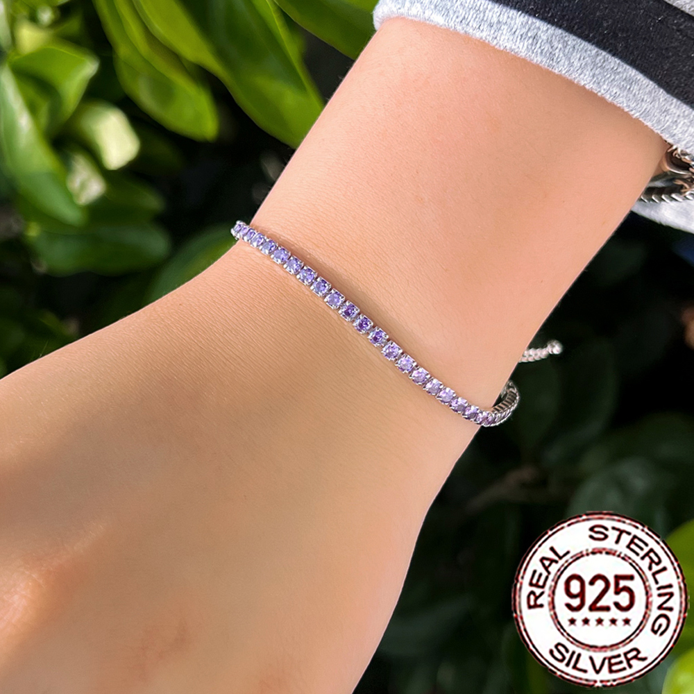 CWWZircons 100% 925 Sterling S - Tennis Bracelet Cubic 评论和价格