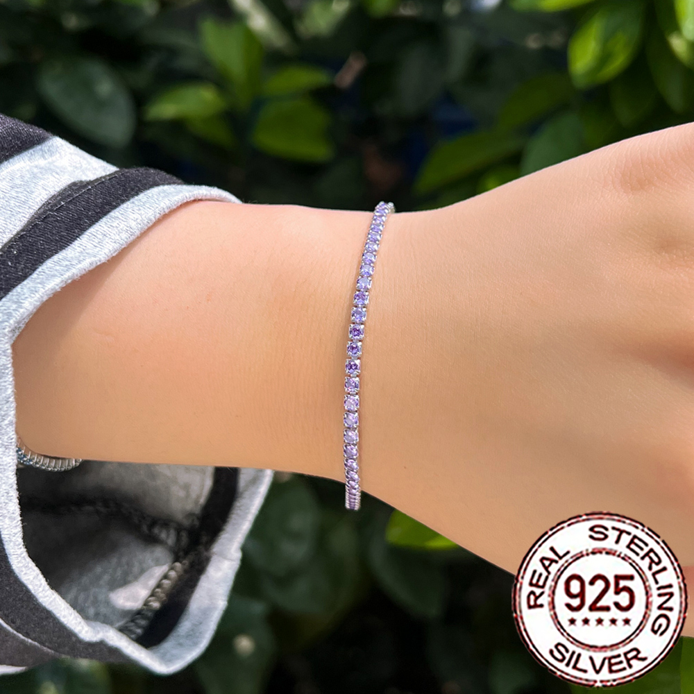 CWWZircons 100% 925 Sterling S - Tennis Bracelet Cubic 评论和价格