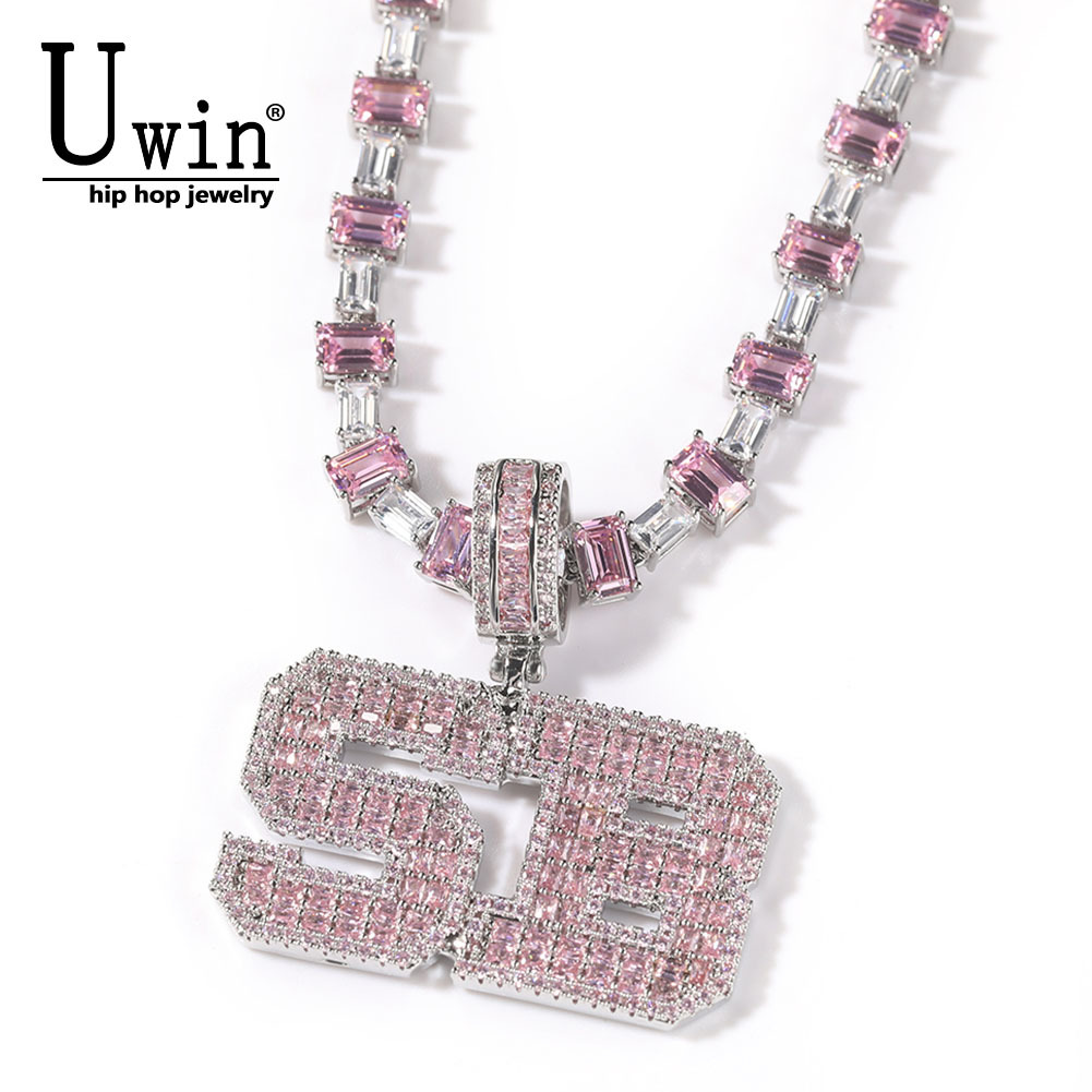Uwin Pink Baguette Letters Cus - Tennis Bracelet Cubic 评论和价格
