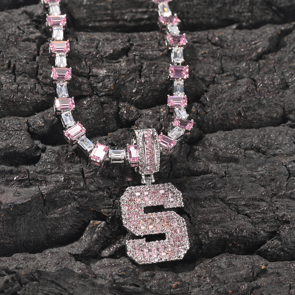 Uwin Pink Baguette Letters Cus - Tennis Bracelet Cubic 评论和价格