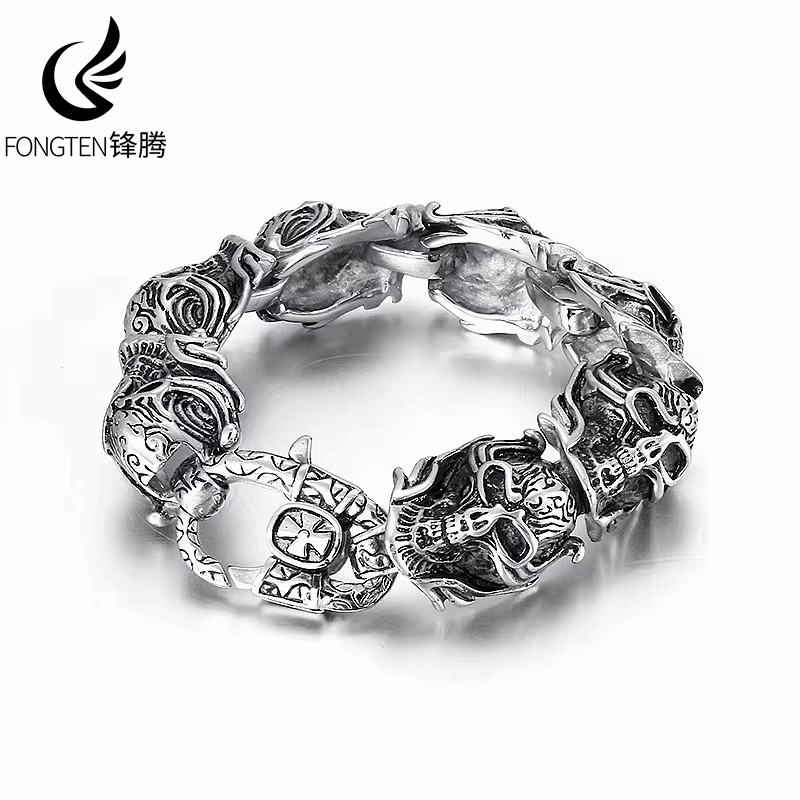 Fongten Gothic 20cm Bracelet f - Gothic Skull Ring 评论和价格