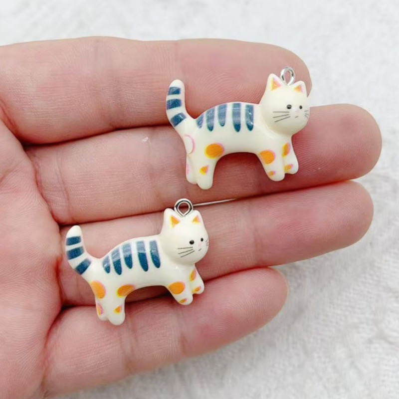 10pcs resin cartoon cat animal - Jewelry & Watches Sp Zo O 评论和价格