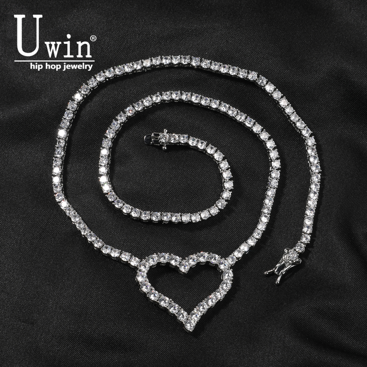 Uwin 3mm Tennis Chain With Lov - Tennis Bracelet Cubic 评论和价格