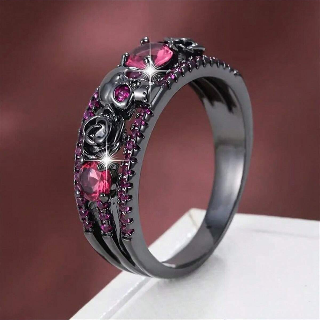 Punk Gun Black Color Women's Z - Gothic Skull Ring 评论和价格