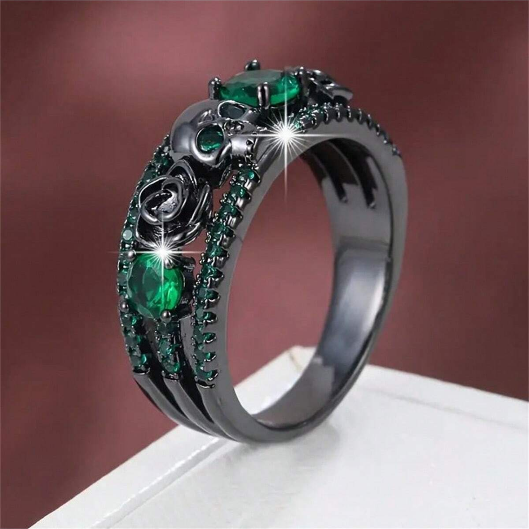 Punk Gun Black Color Women's Z - Gothic Skull Ring 评论和价格
