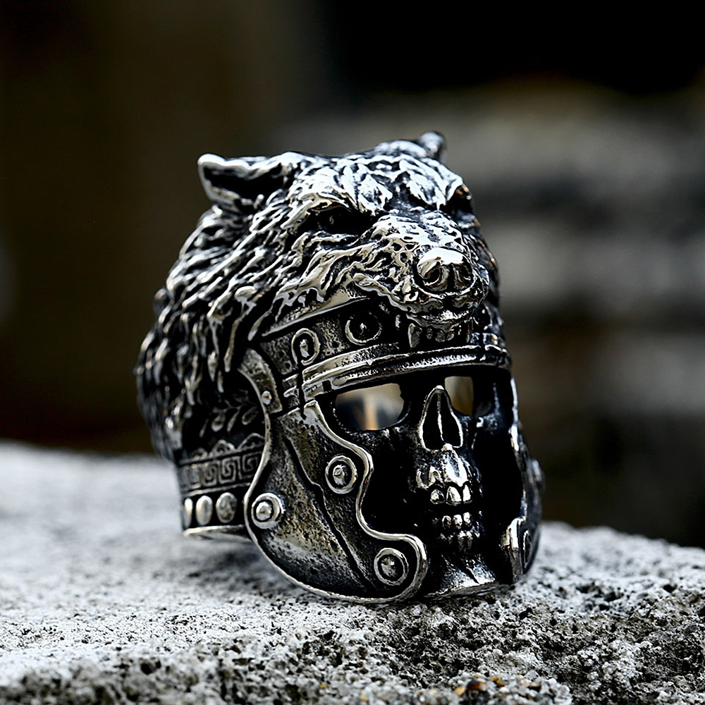 Vintage Domineering Viking Wol - Gothic Skull Ring 评论和价格