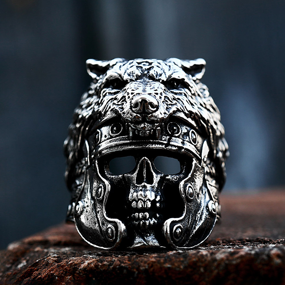Vintage Domineering Viking Wol - Gothic Skull Ring 评论和价格