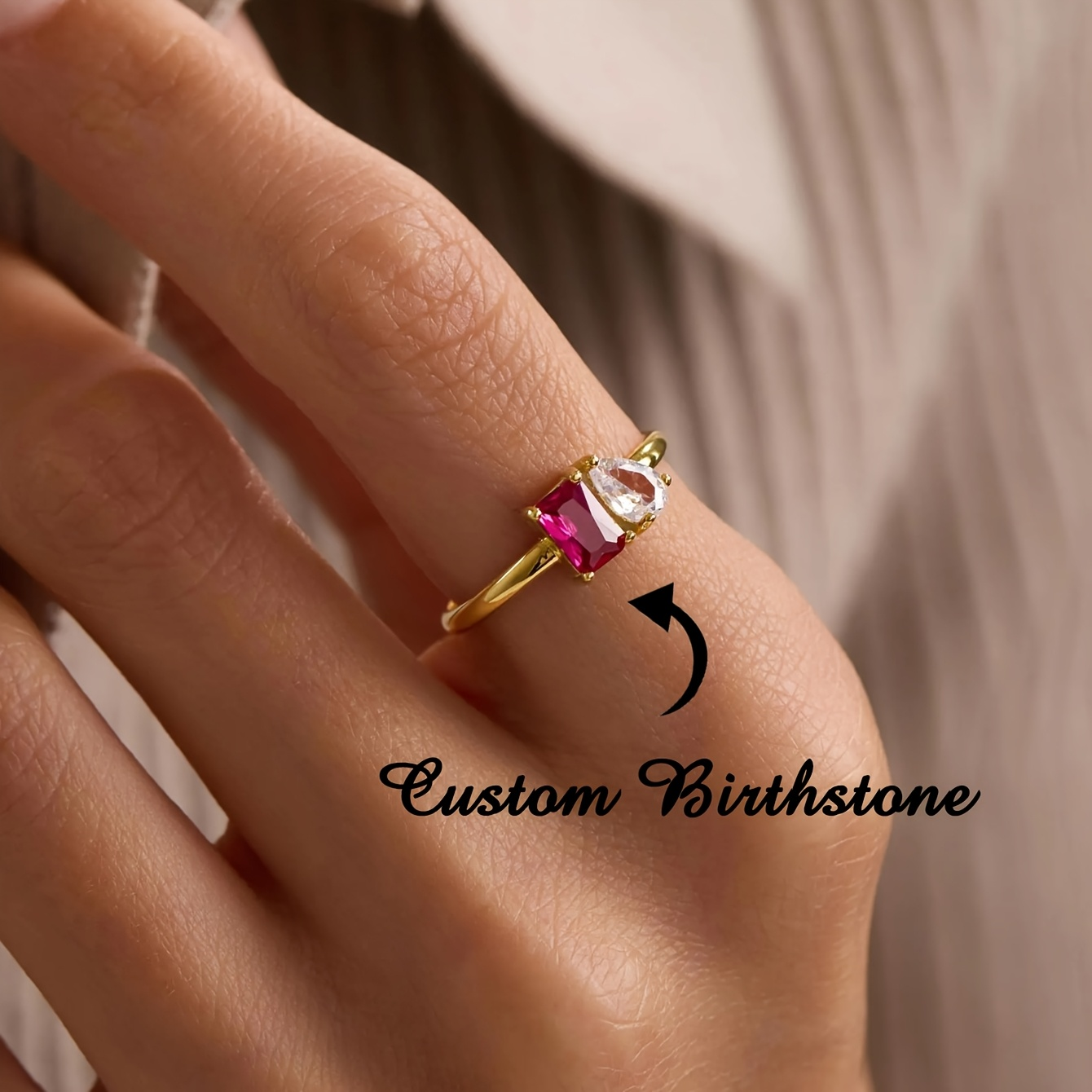 Trendy Zircon 12 Month Birthst - Birthstone Ring Set 评论和价格