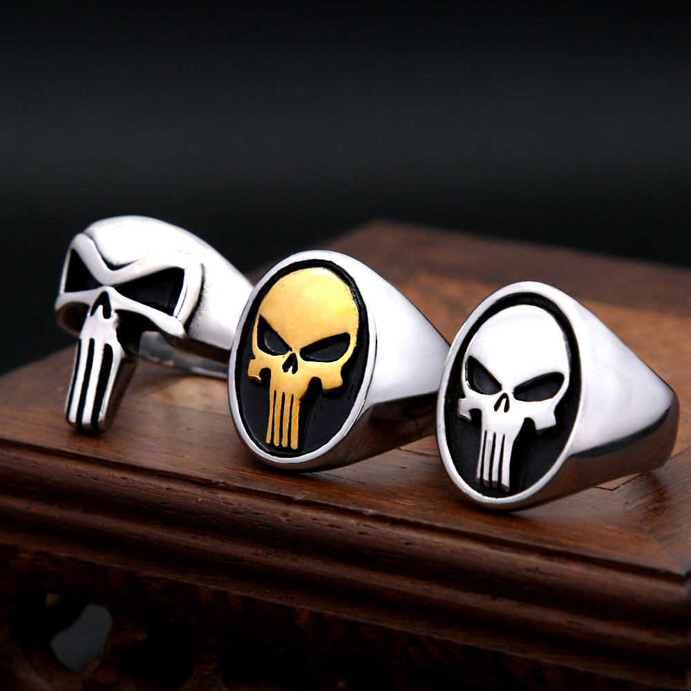 Fashion Punk Skull Rings Stain - Gothic Skull Ring 评论和价格