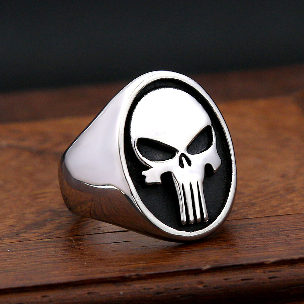 Fashion Punk Skull Rings Stain - Gothic Skull Ring 评论和价格