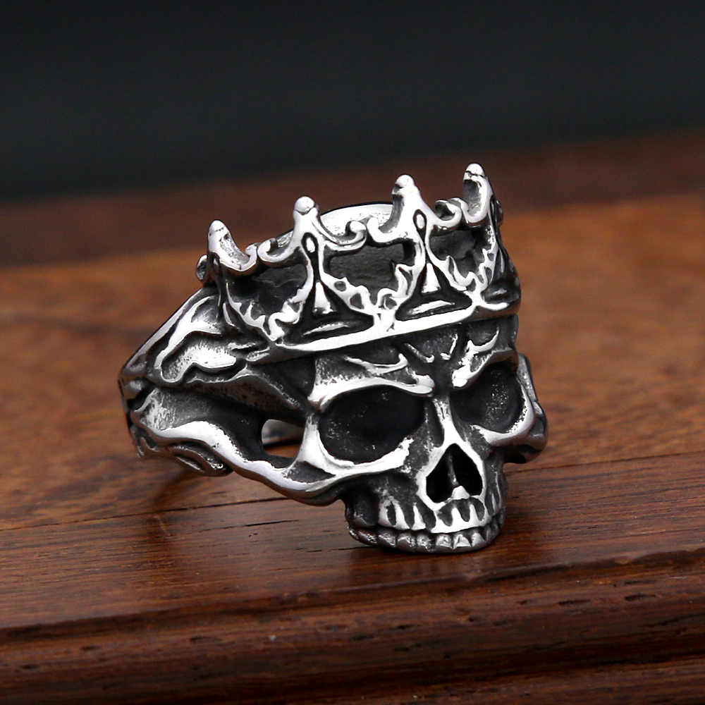 Fashion Punk Skull Rings Stain - Gothic Skull Ring 评论和价格