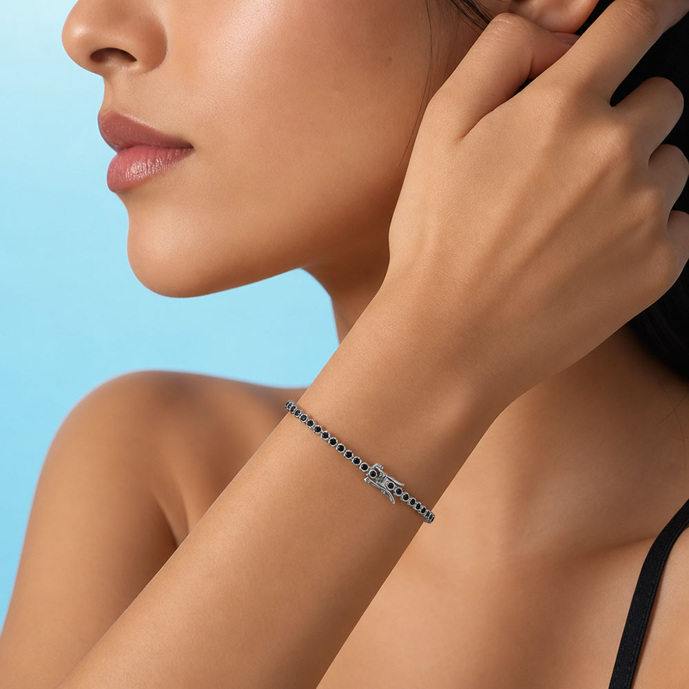 2mm Black Cubic Zirconia Tenni - Tennis Bracelet Cubic 评论和价格