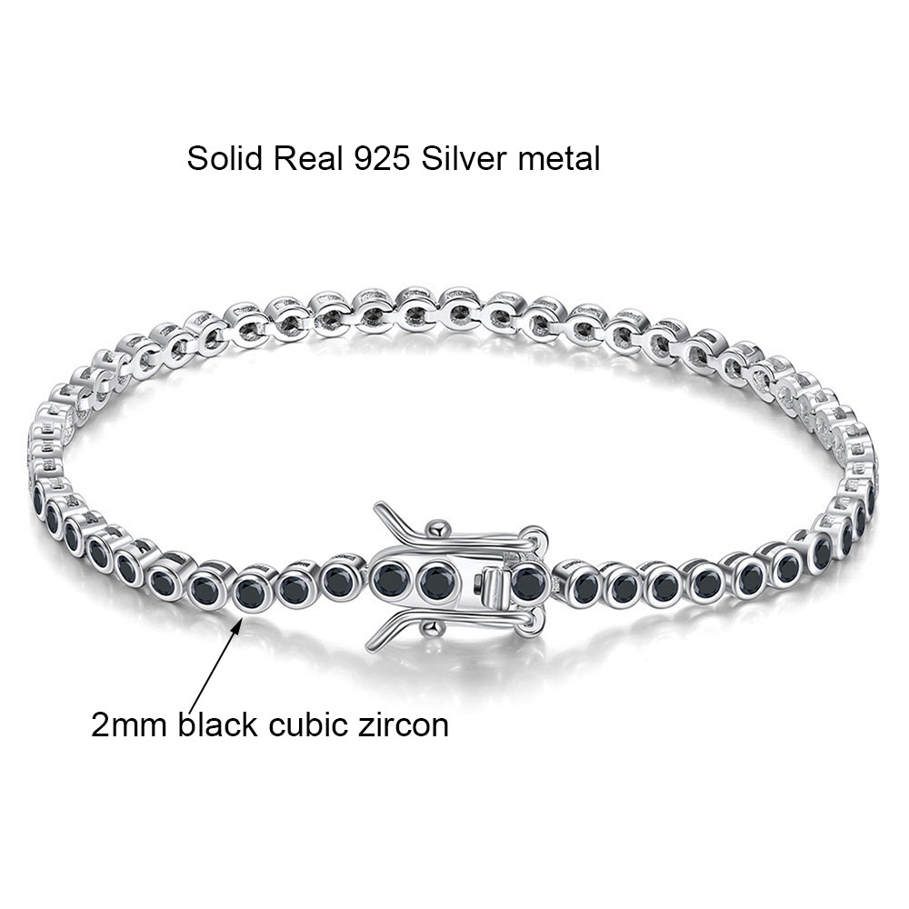2mm Black Cubic Zirconia Tenni - Tennis Bracelet Cubic 评论和价格