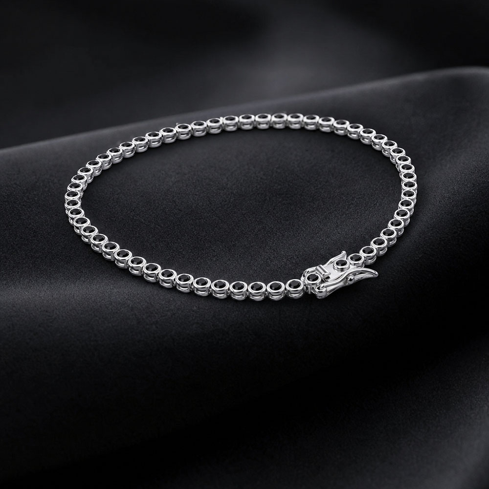 2mm Black Cubic Zirconia Tenni - Tennis Bracelet Cubic 评论和价格