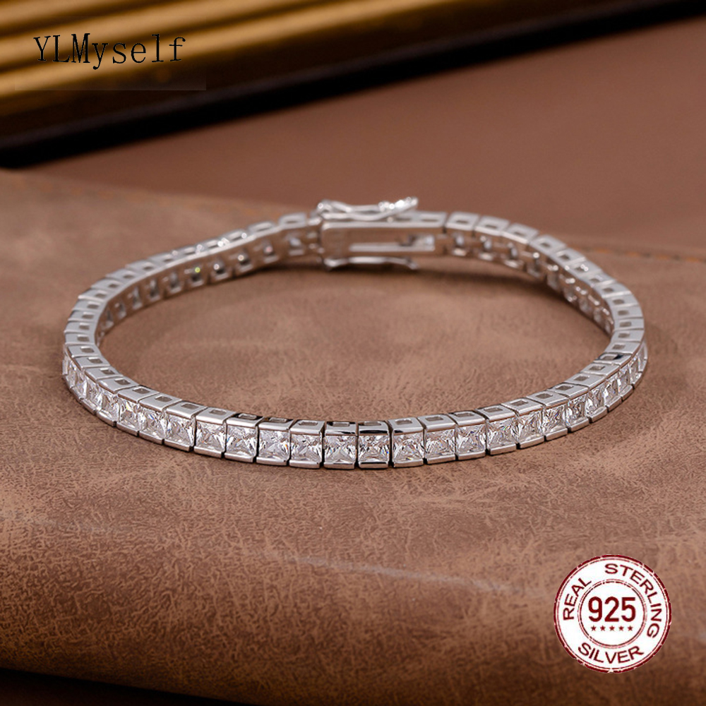 YLMyself 925 Silver Tennis Bra - Tennis Bracelet Cubic 评论和价格