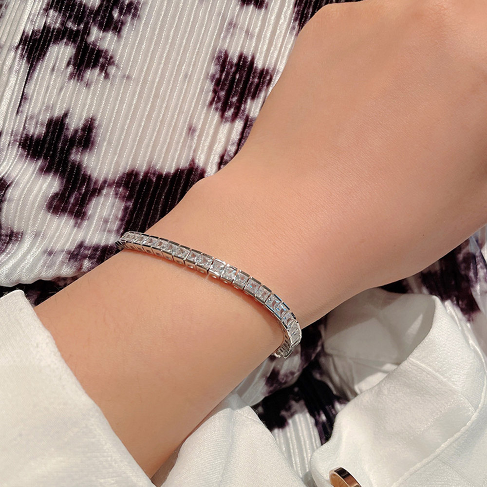 YLMyself 925 Silver Tennis Bra - Tennis Bracelet Cubic 评论和价格
