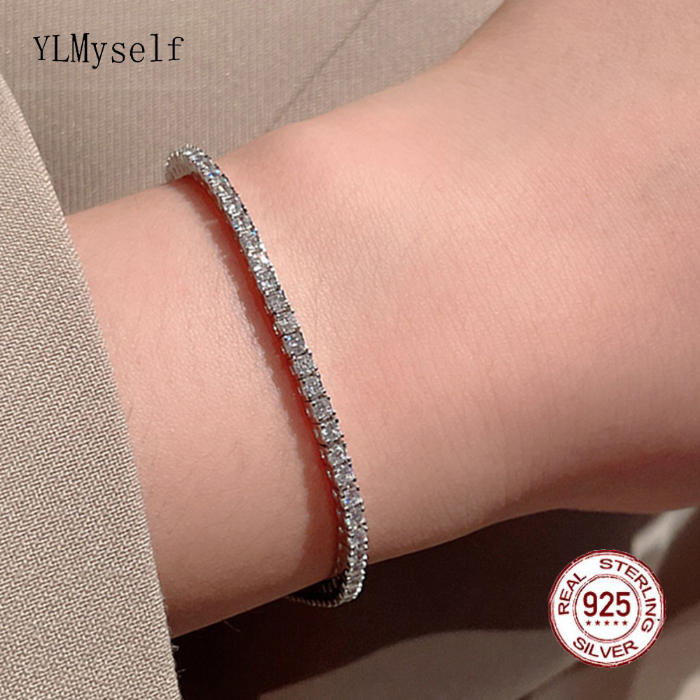 YLMyself Pure 925 Silver Tenni - Tennis Bracelet Cubic 评论和价格