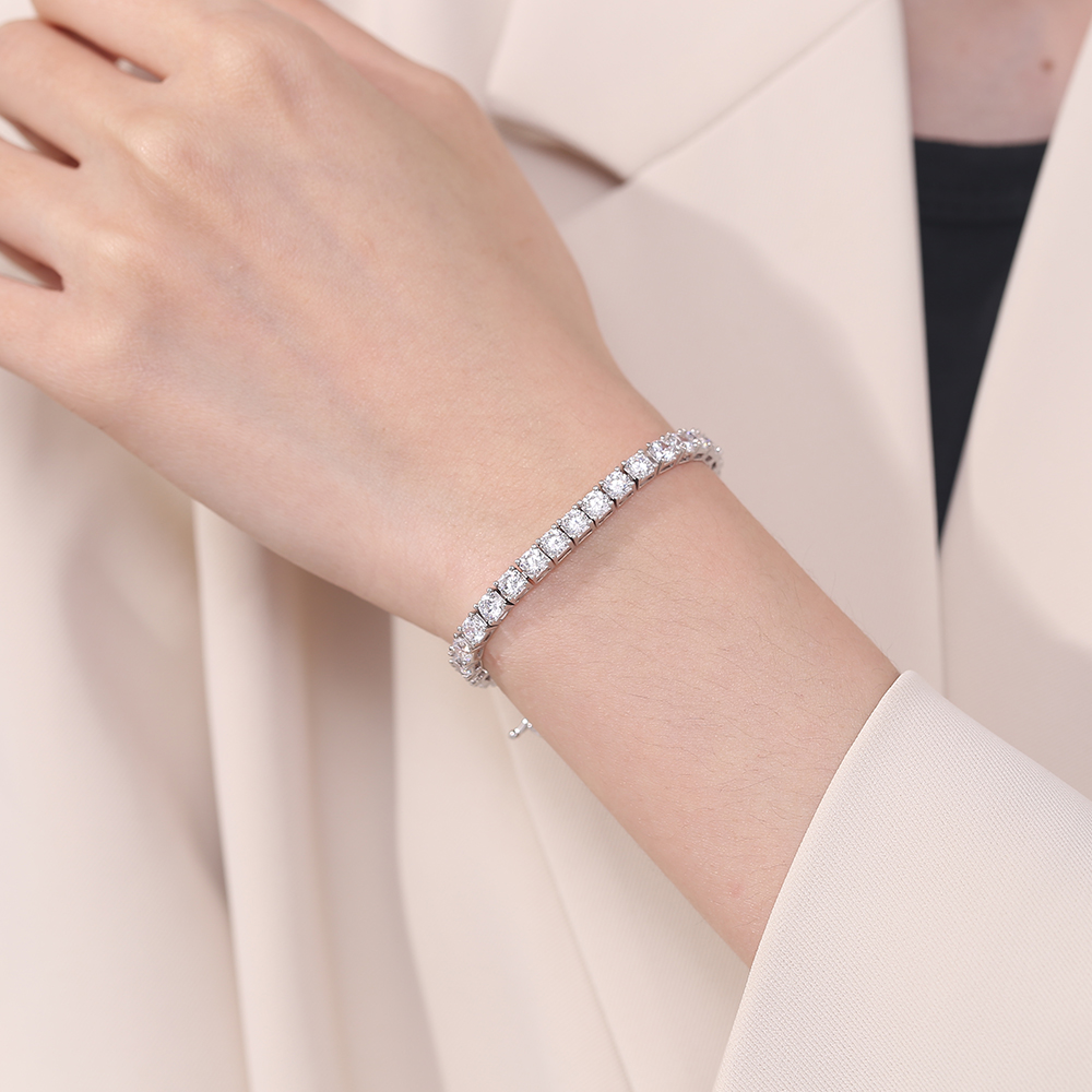 YLMyself 925 Silver Tennis Bra - Tennis Bracelet Cubic 评论和价格