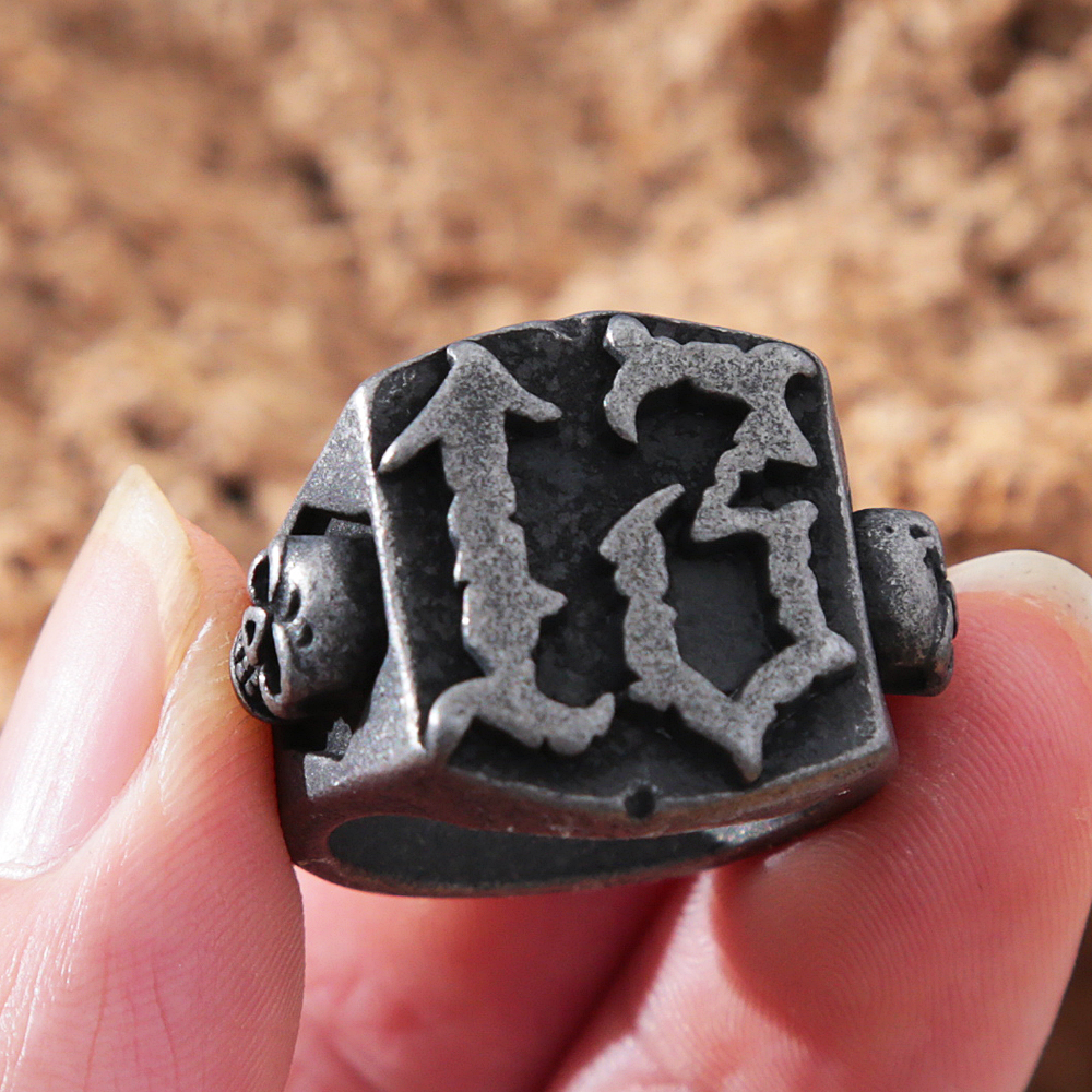 Gothic Black 13 Skull Ring Men - Gothic Skull Ring 评论和价格