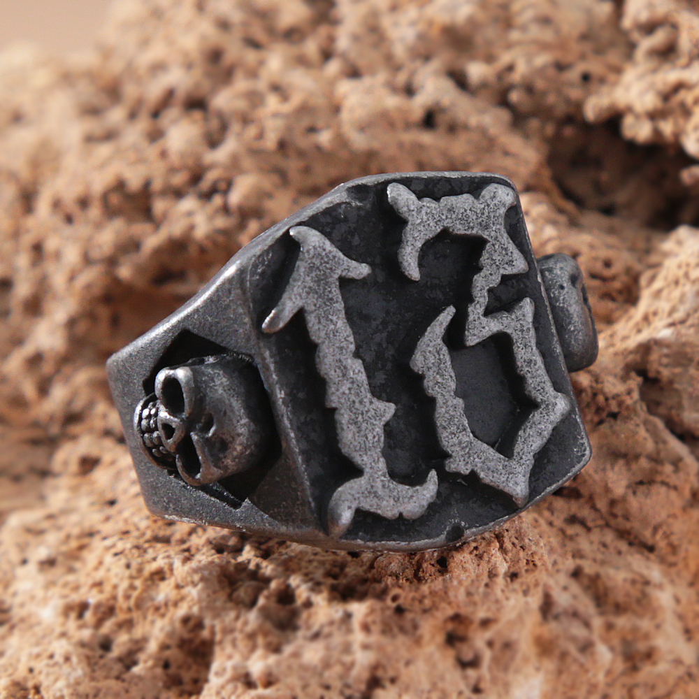 Gothic Black 13 Skull Ring Men - Gothic Skull Ring 评论和价格