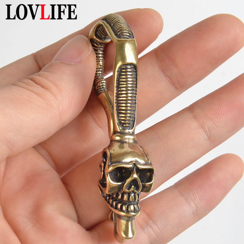 Solid Brass Keychain Skull Hea - Gothic Skull Ring 评论和价格