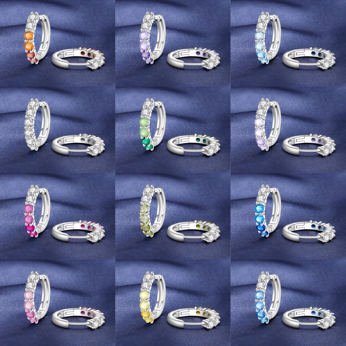 MISEFF S925 Sterling Silver Ea - Birthstone Ring Set 评论和价格